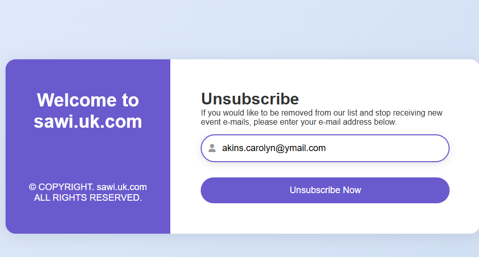 email address to unsubscribe to the pervert emails that works with that thing that runs around in the vagina